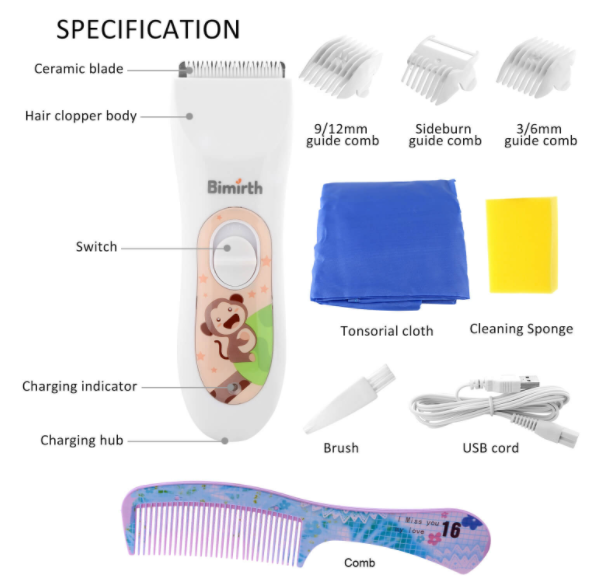 Quiet Cordless Hair Clippers For Children