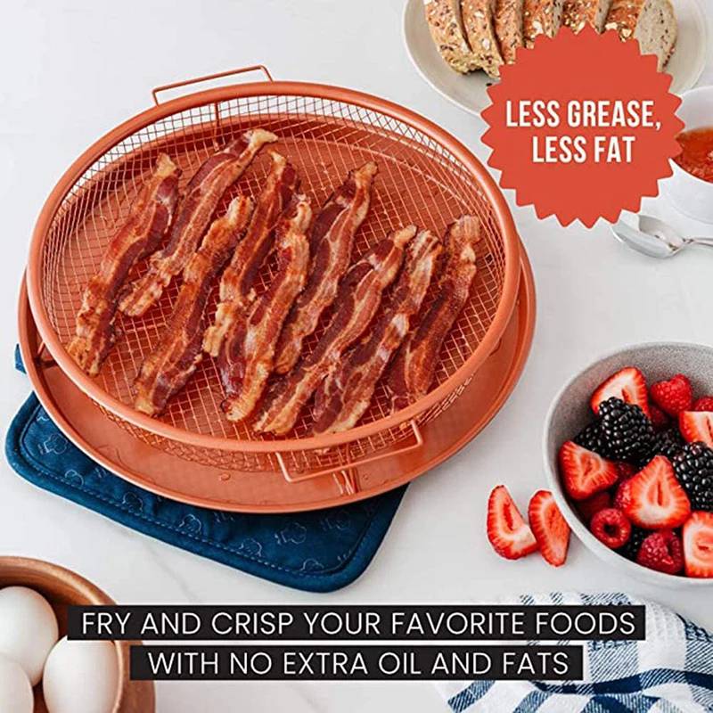 Round Copper Chef Crisper Over Fryer