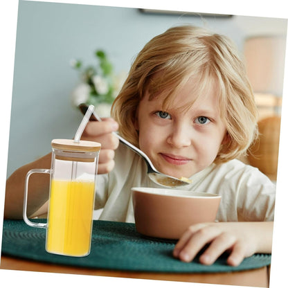 Clear Glassware Mug With Straw