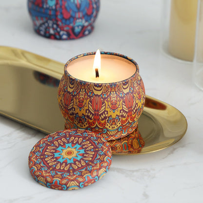 Mon Paris Aroma Candle In Colourful Patterned Tin (65ml)