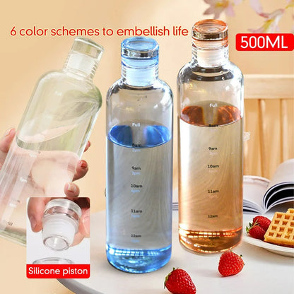 Transparent Motivational Water Bottle (500ml)