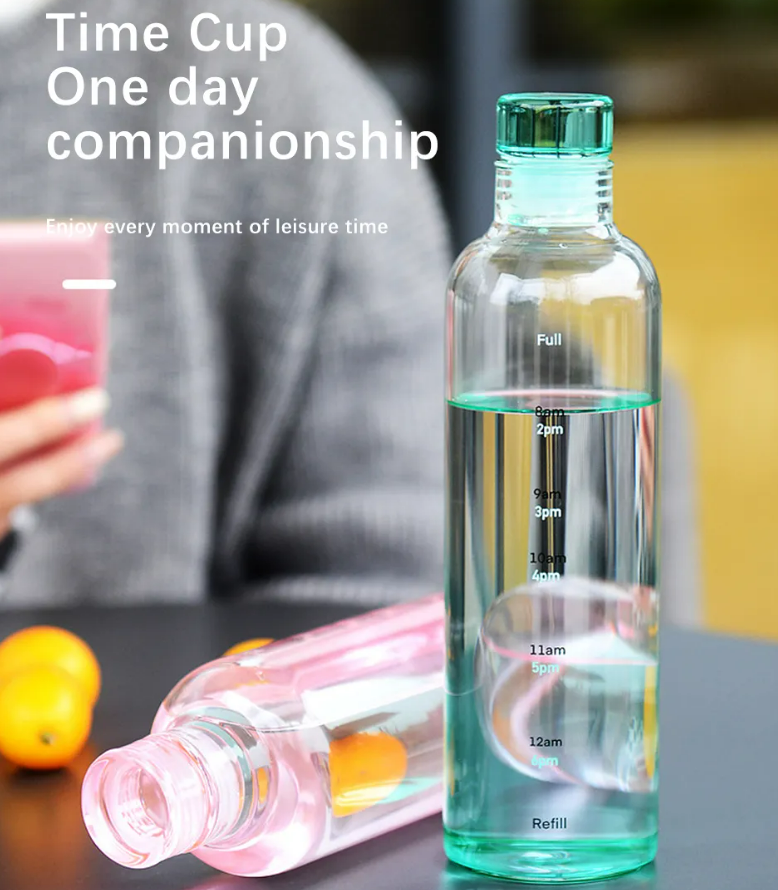 Transparent Motivational Water Bottle (500ml)