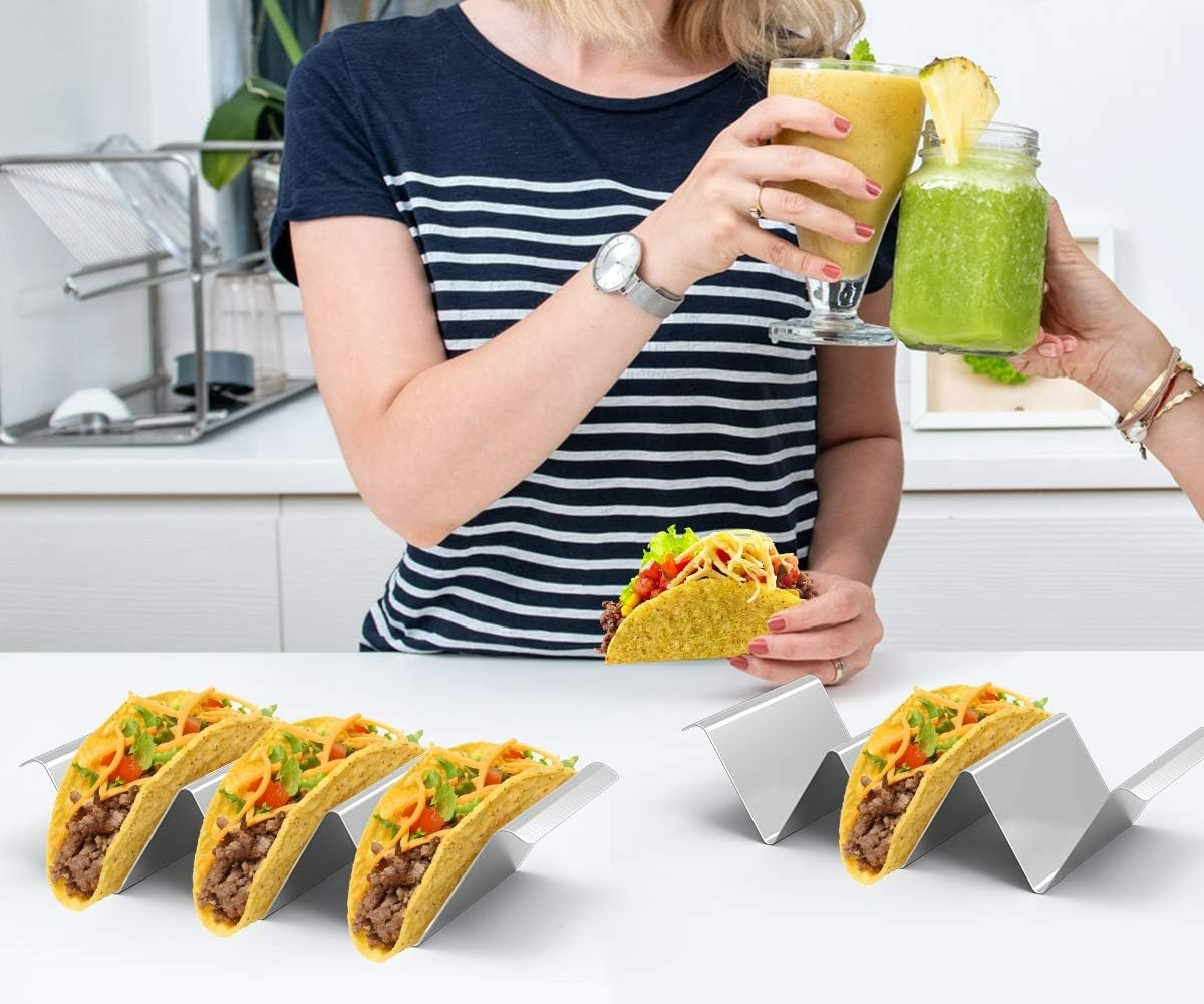 Stainless Steel Taco Holder Stand (3 Compartment)