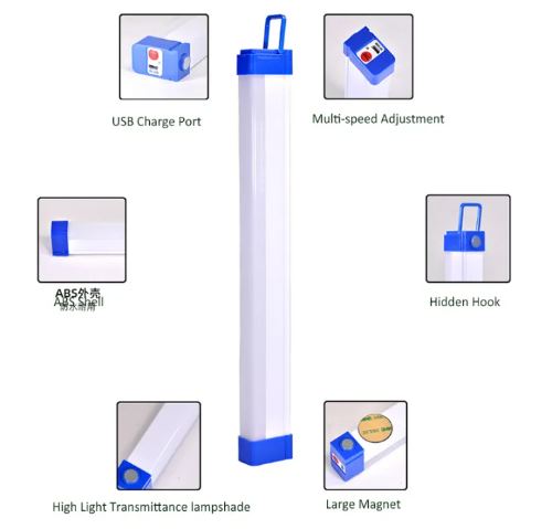 Rechargeable Portable LED Tube Light (18cm)