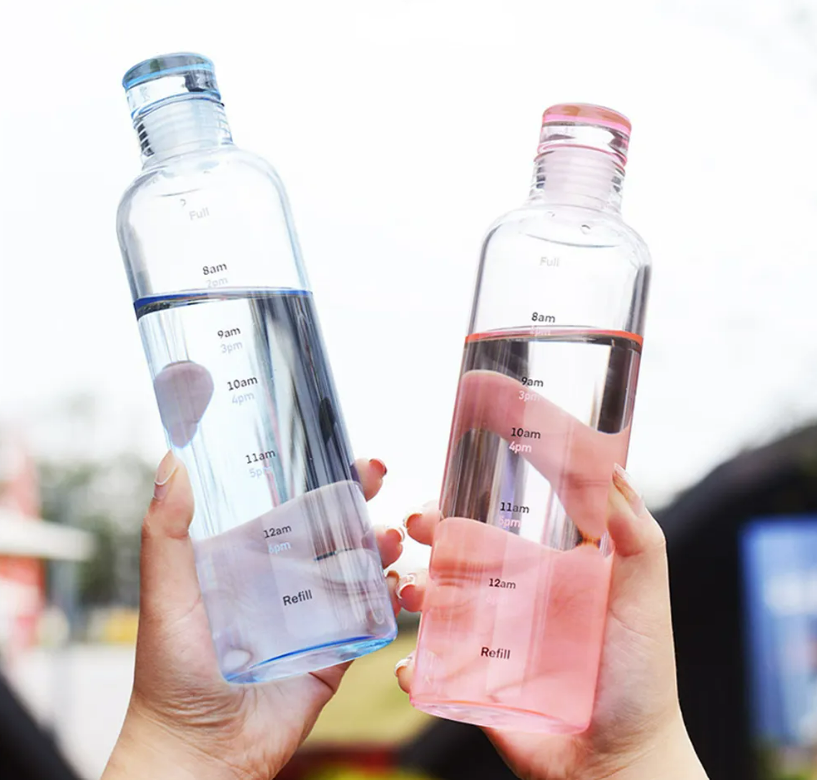 Transparent Motivational Water Bottle (500ml)