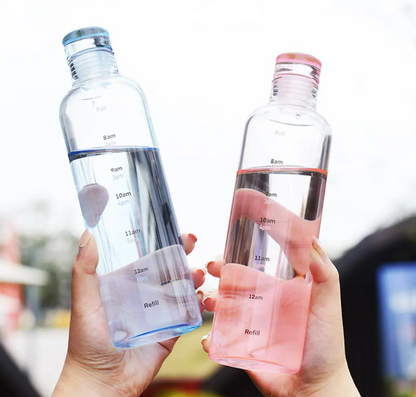 Transparent Motivational Water Bottle (500ml)