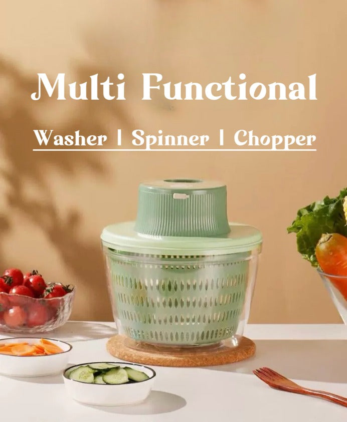 Multifunctional Electric Vegetable Chopper and Salad Spinner