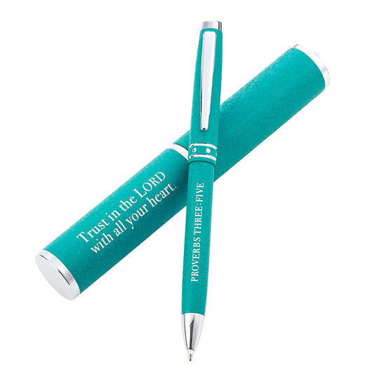 Proverbs 3:5 Trust In The Lord With All Your Heart Turquoise (Metal Pen In Tube)