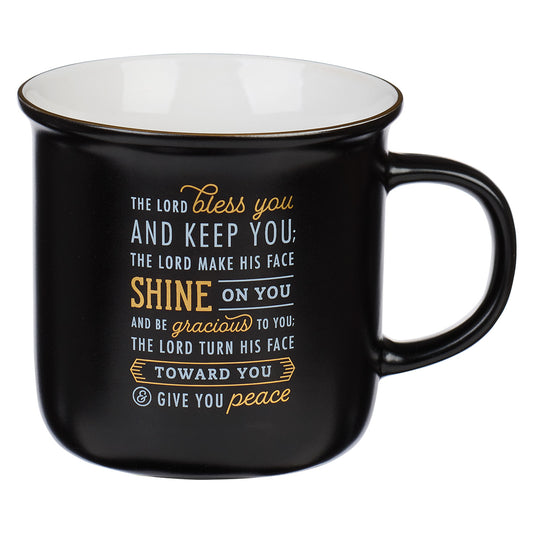 The Lord Bless You And Keep You Matte Black Ceramic Mug - Numbers 6:24-26