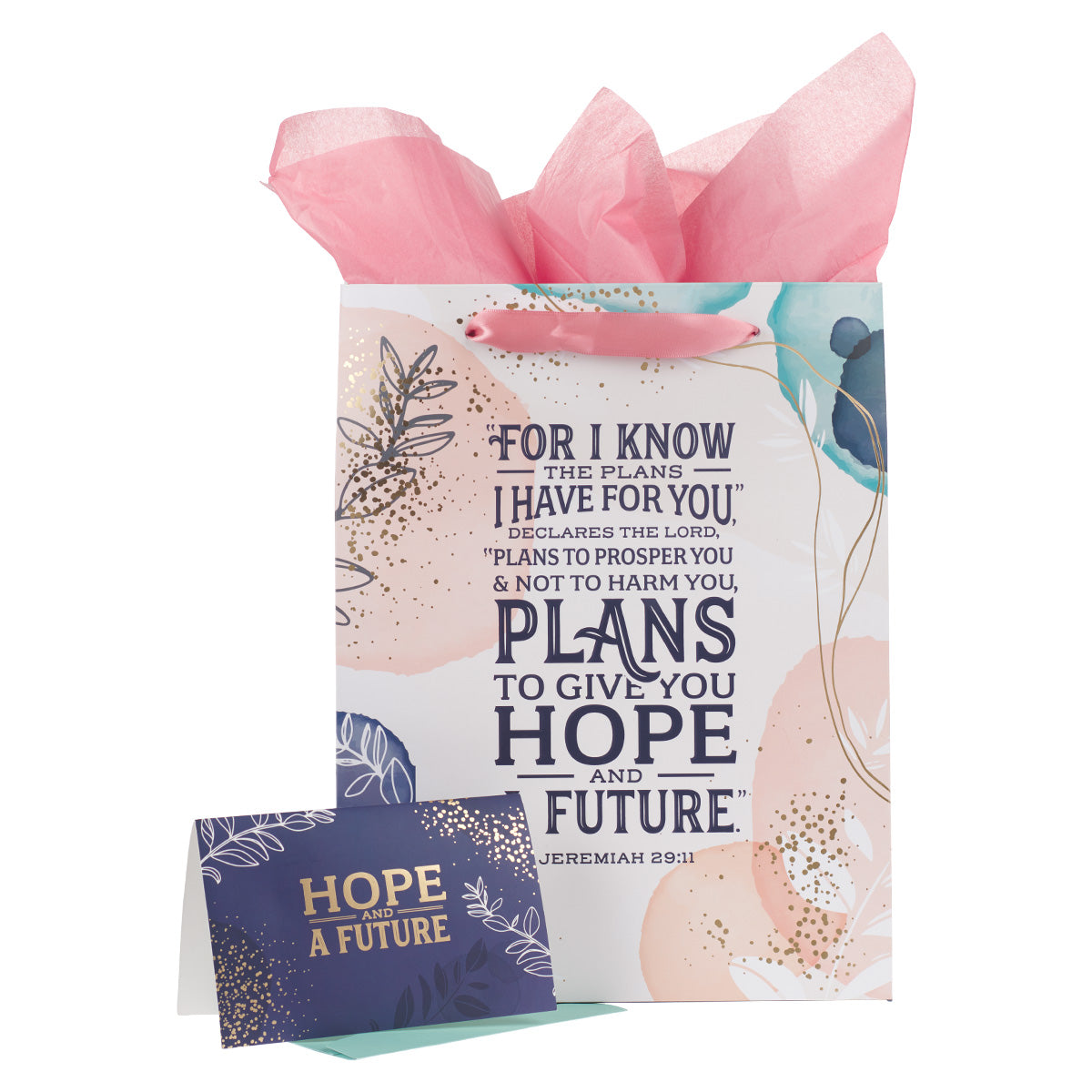 Hope And A Future Large Portrait Gift Bag With Card - Jeremiah 29:11