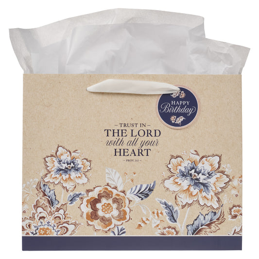 Trust in the Lord with All Your Heart Large Landscape Gift Bag with Gift Tag