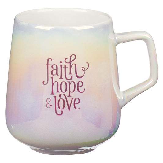 Faith Hope And Love Pearl Ombre Ceramic Mug