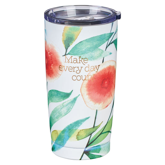 Make Every Day Count Orange Blossoms Stainless Steel Mug