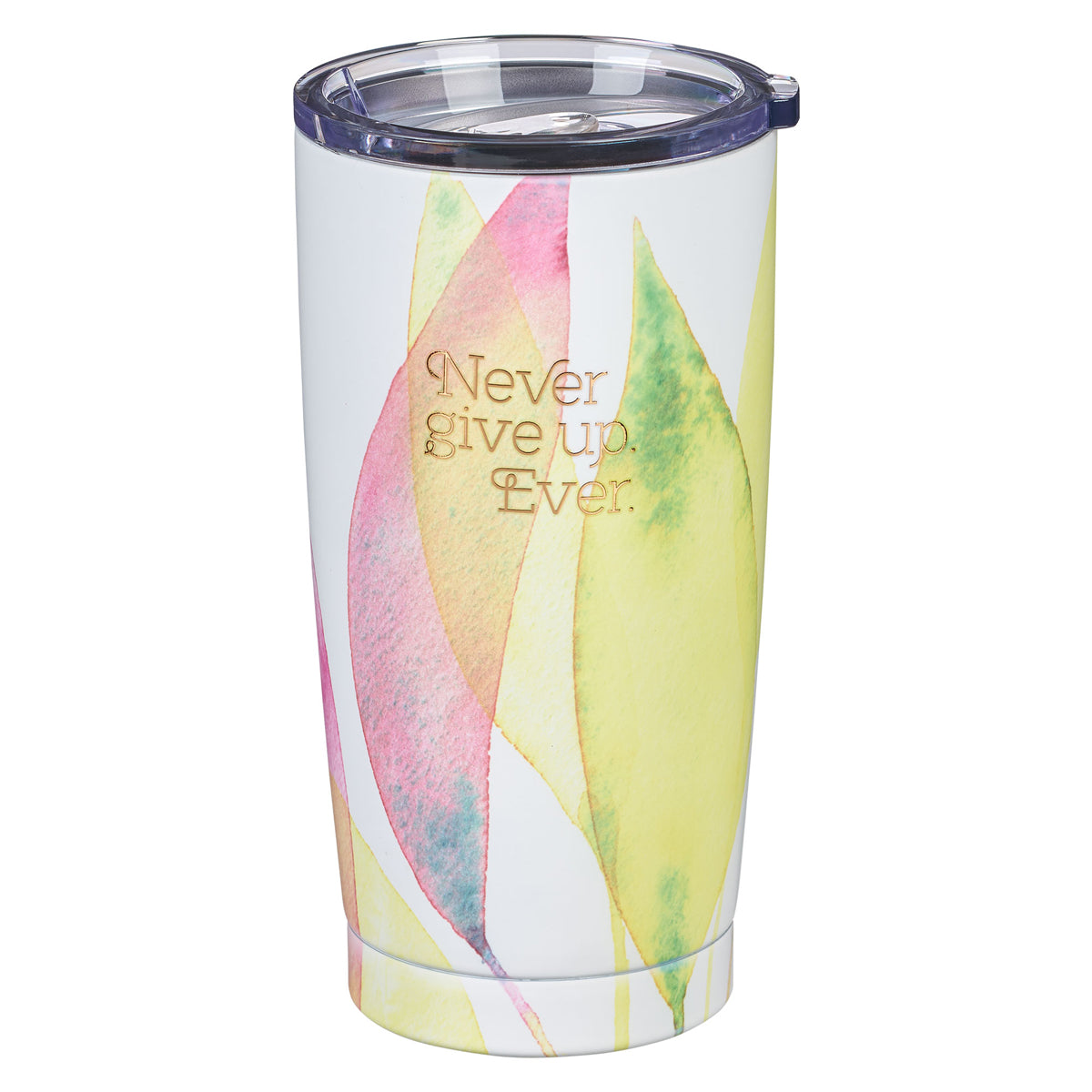 Never Give Up Ever Citrus Leaves Stainless Steel Mug