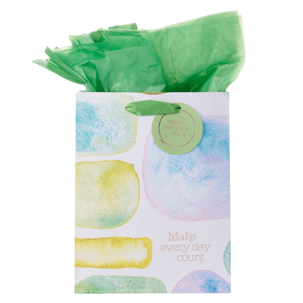 Make Every Day Count Smooth Sea Glass Medium Gift Bag with Gift Tag