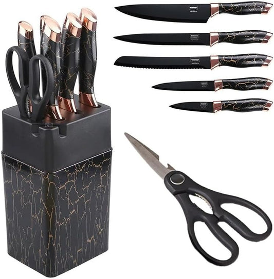 Marble Kitchen Knife Set (7 pcs)