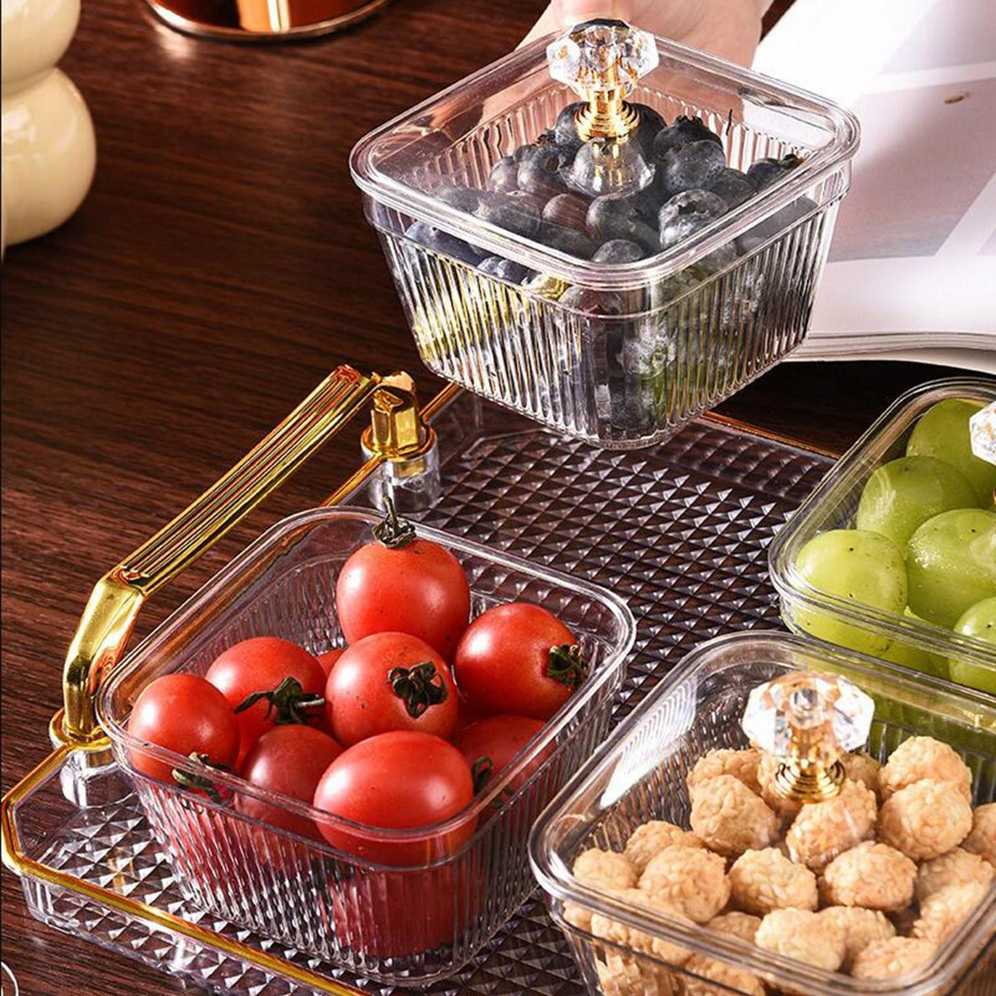 Multifunctional Snacks Dish Tray (4 Bowls)