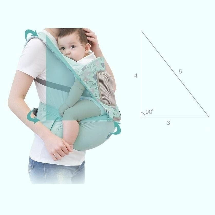 Lightweight Breathable Baby Carrier with Hip Seat