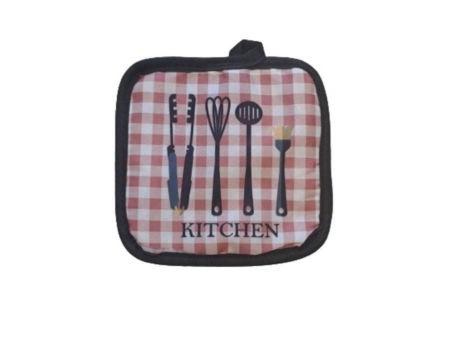 Check Oven Mitt And Potholder Set (Checkered)(2 pcs)