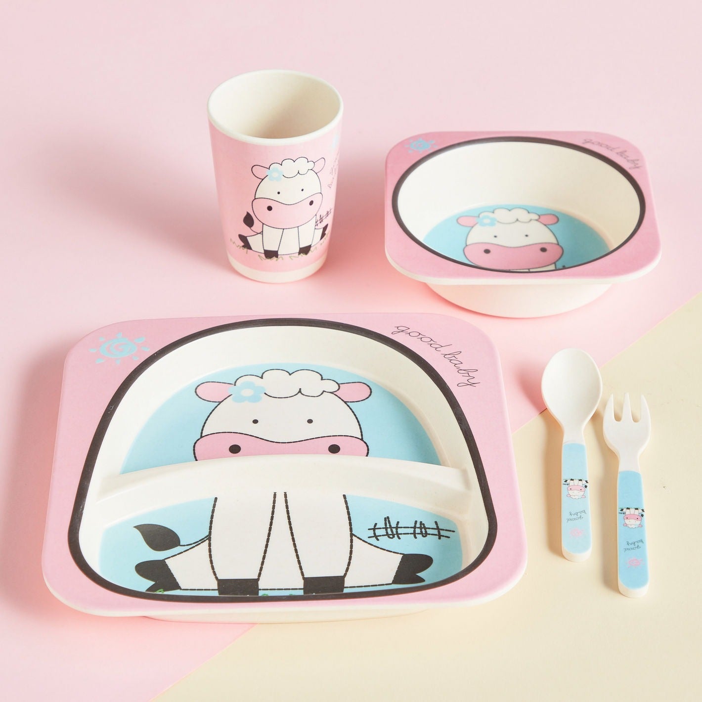 Bamboo Fiber Kids Dinner Set (Girls)