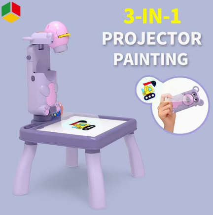 3in1 Projection Painting Table With Camera (Purple)