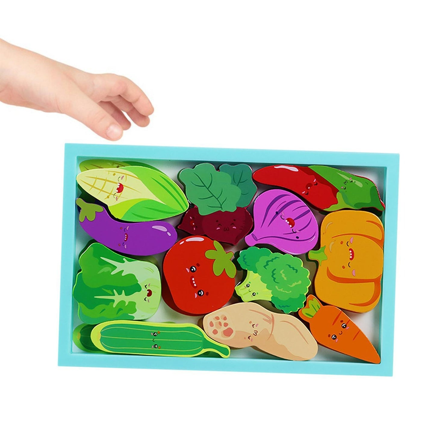 Wooden Montessori Learning Sorting Jigsaw Veggie Puzzle