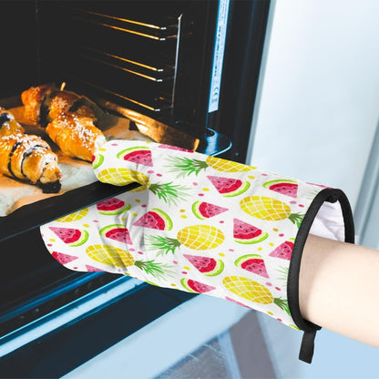 Fruit Print Oven Mitt And Potholder Set (2 pcs)