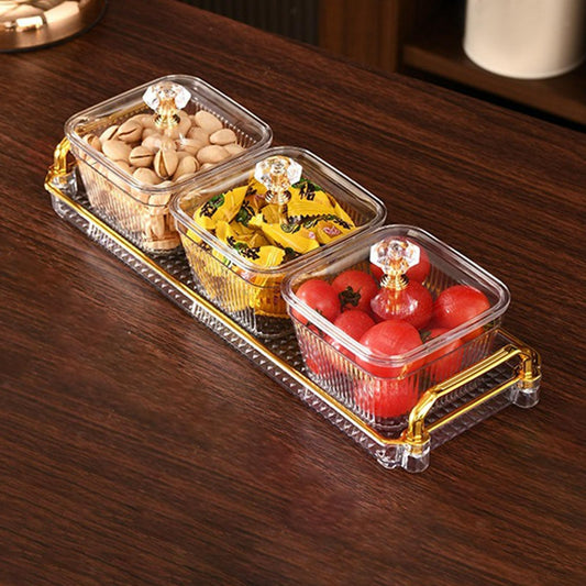 Multifunctional Snacks Dish Tray (3 Bowls)