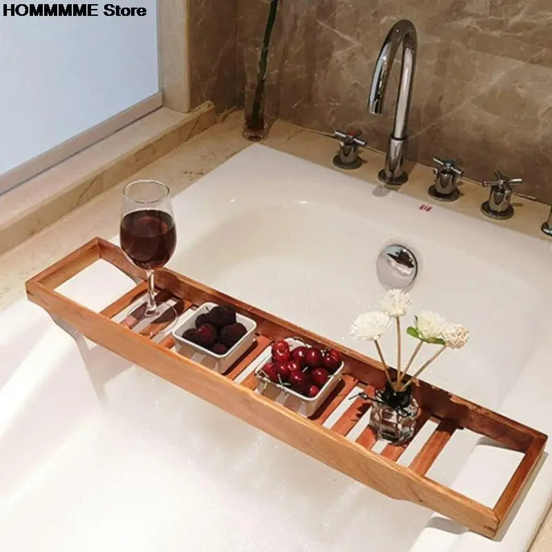 Expandable Bamboo Bathtub Comfort Tray