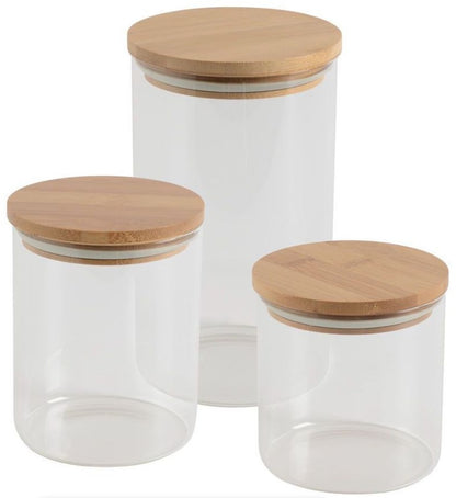 Round Glass Cylinder With Bamboo Lid (100x80cm)(Each)