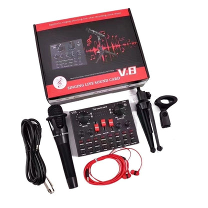 V8 Sound Card And Microphone Set