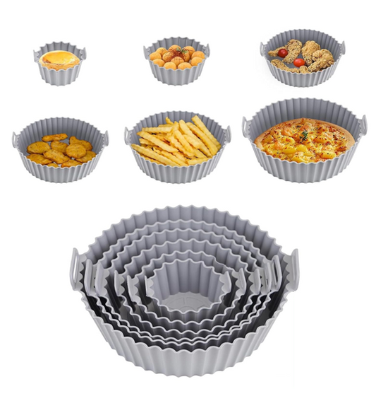 Silicone Air Fryer Liners (6 pcs)(Grey)