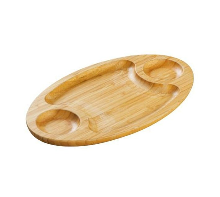 Bamboo Appetizer And Sauce Platter (3 Compartment)