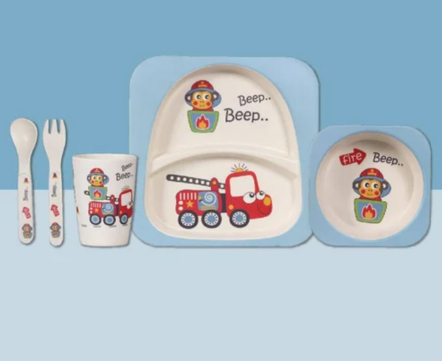 Bamboo Fiber Kids Dinner Set (Boys)