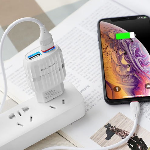 USB Travel Charger (2 Port)(1m)(Mini USB)