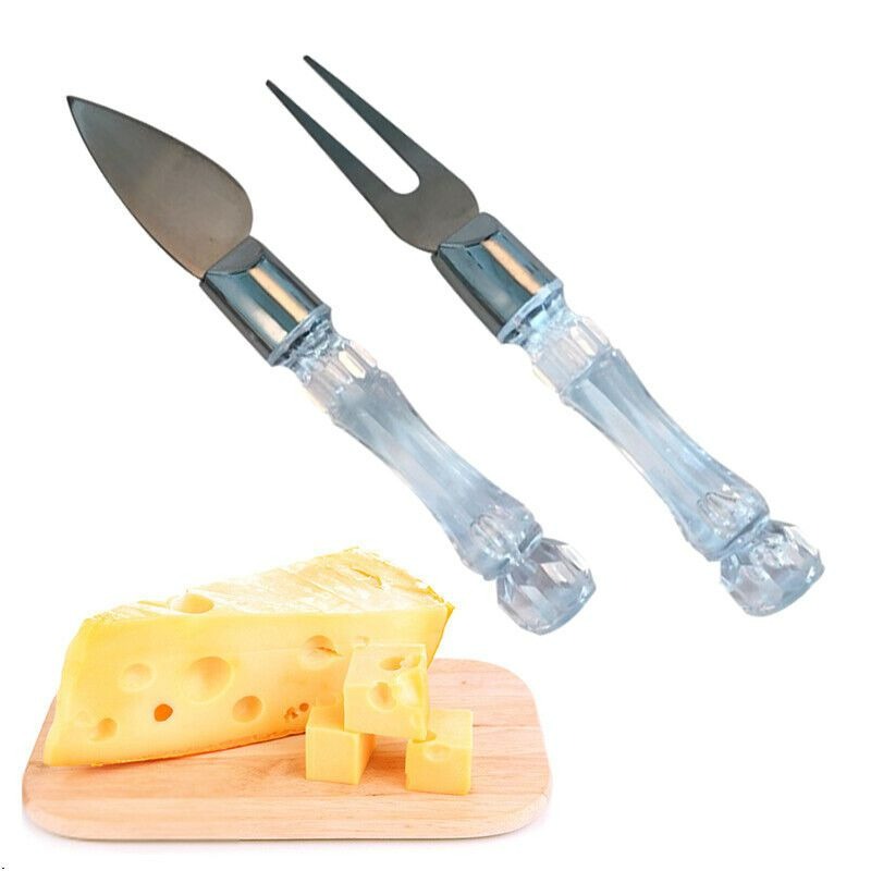 Clear Handle Cheese Knife Set (4 pcs)