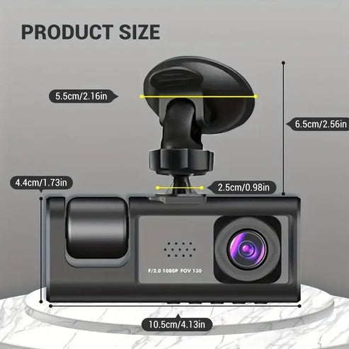 3 Channel 1080p Vehicle Dash Cam