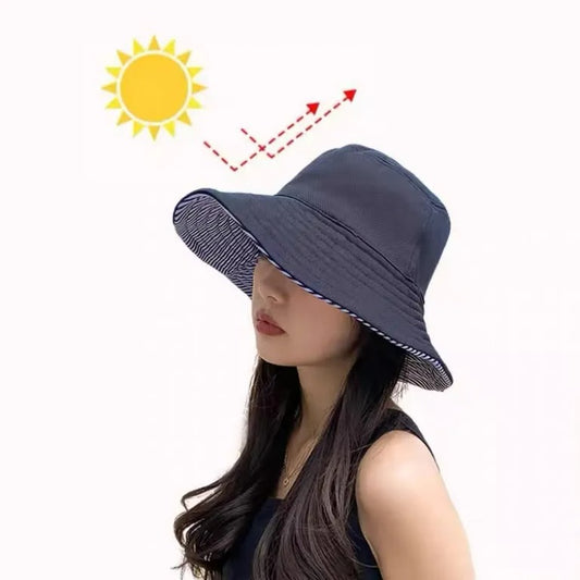 Unisex UV Cover Summer Hat (Black)