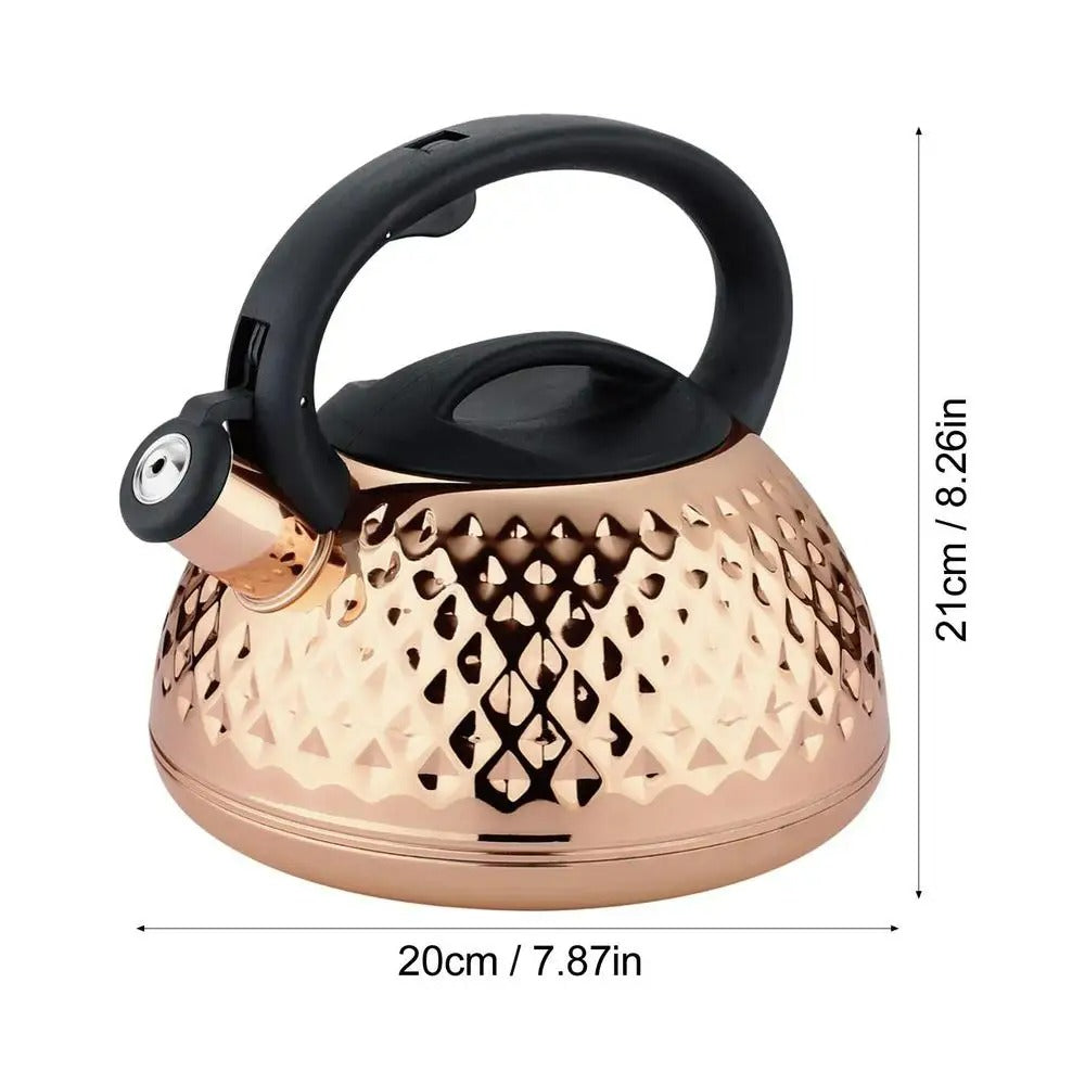 Stainless Steel Stove Top Whistling Kettle (Golden)