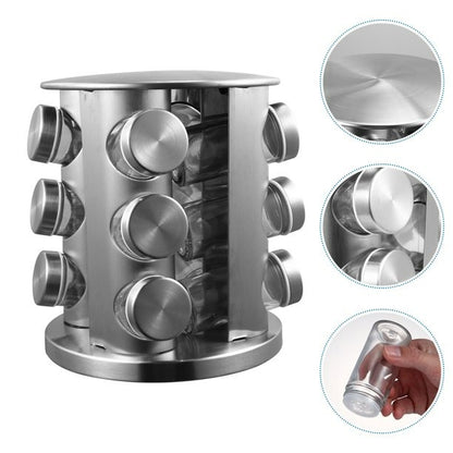 Silver Rotating Spice Carousel (12 pcs)