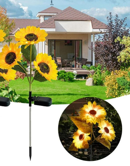 Solar LED Waterproof Sunflower Garden Light (2pcs)