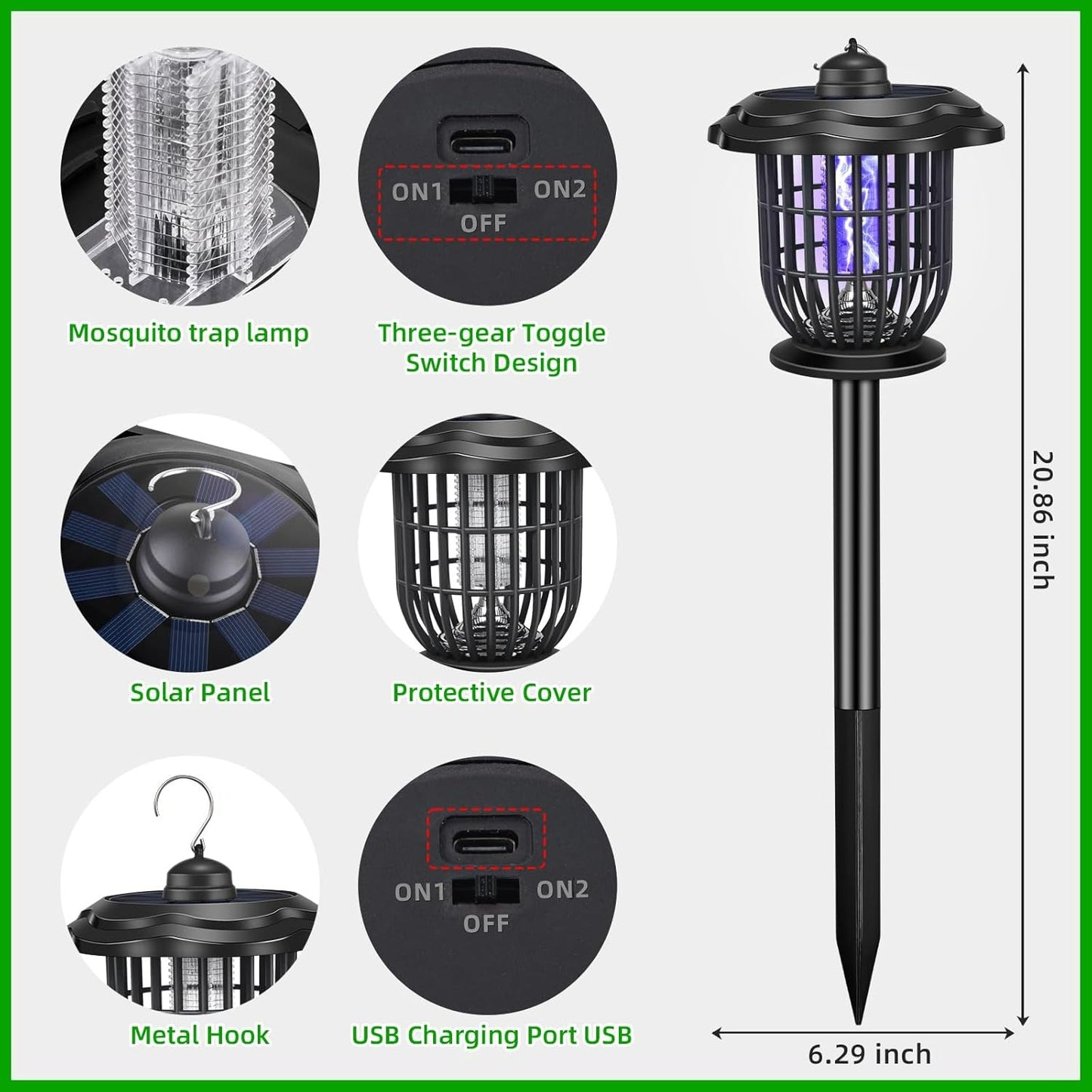 Garden Pathway Solar Mosquito Lamp (Each)