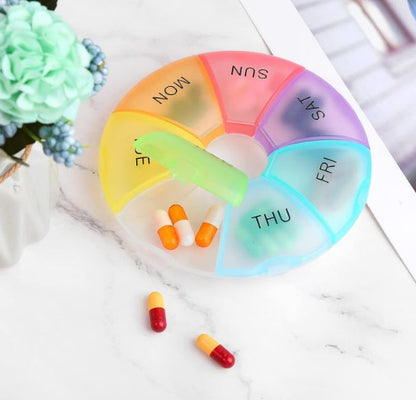 Cute Round 7 Day Week Organiser Pill Holder