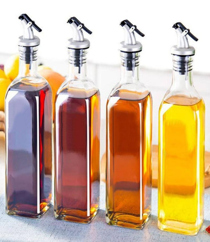 Square Glass Oil Bottle (2pcs)(500ml)