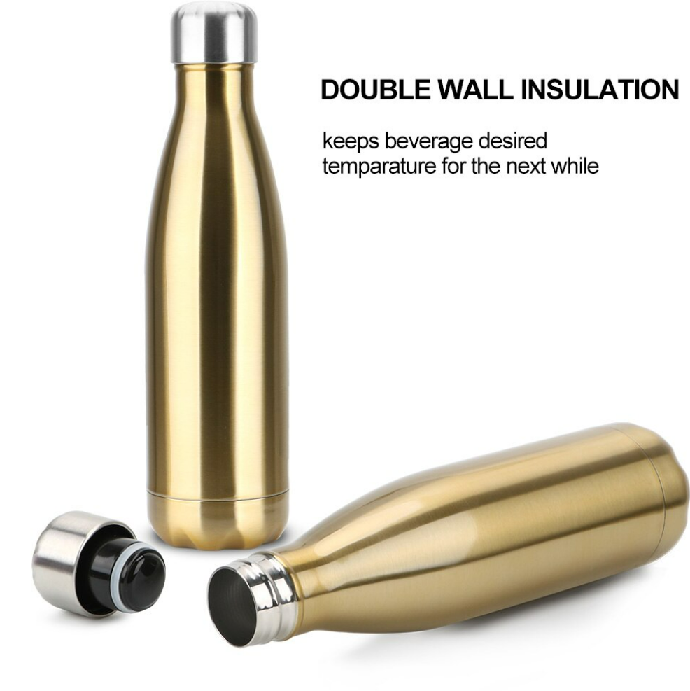 Double Wall Vacuum Insulated Stainless Steel Bottle (1L)(Black)