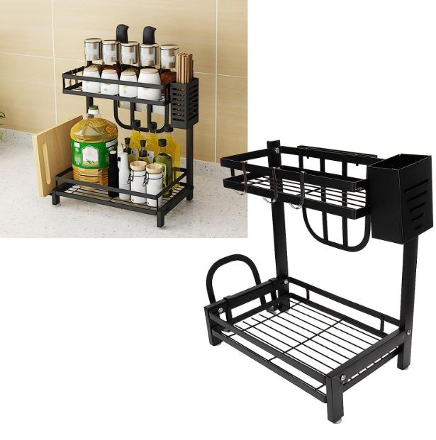 Kitchen Organiser Metal Shelf (40cm)(2 Tier)