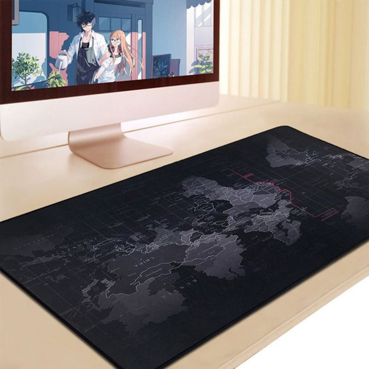 Large Anti-Slip World Map Mouse Pad