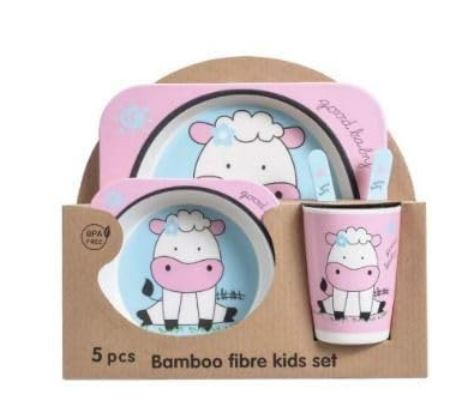 Bamboo Fiber Kids Dinner Set (Girls)