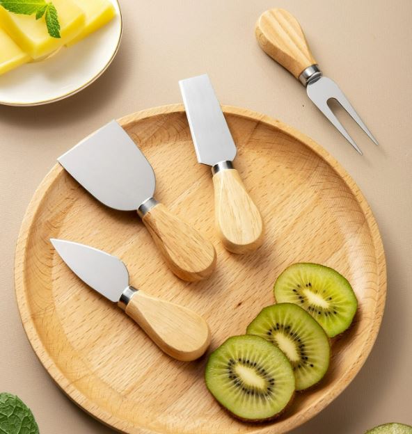 Wooden Handle Cheese Knife Set (Set A)(4 pcs)