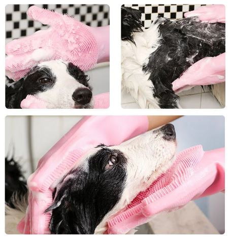 Multifunctional Silicone Pet Scrub Gloves